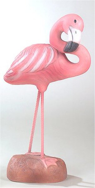 Flamingo Standing Garden Statue Cement Tropical Ambiance